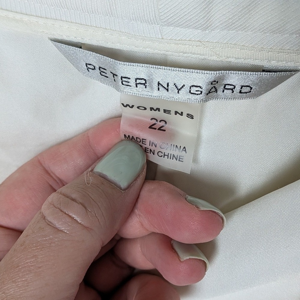 Peter Nygard Cream Trousers sz‎ 22 Wide Leg   Lined Office Work Capsule Wardrobe - Picture 5 of 9